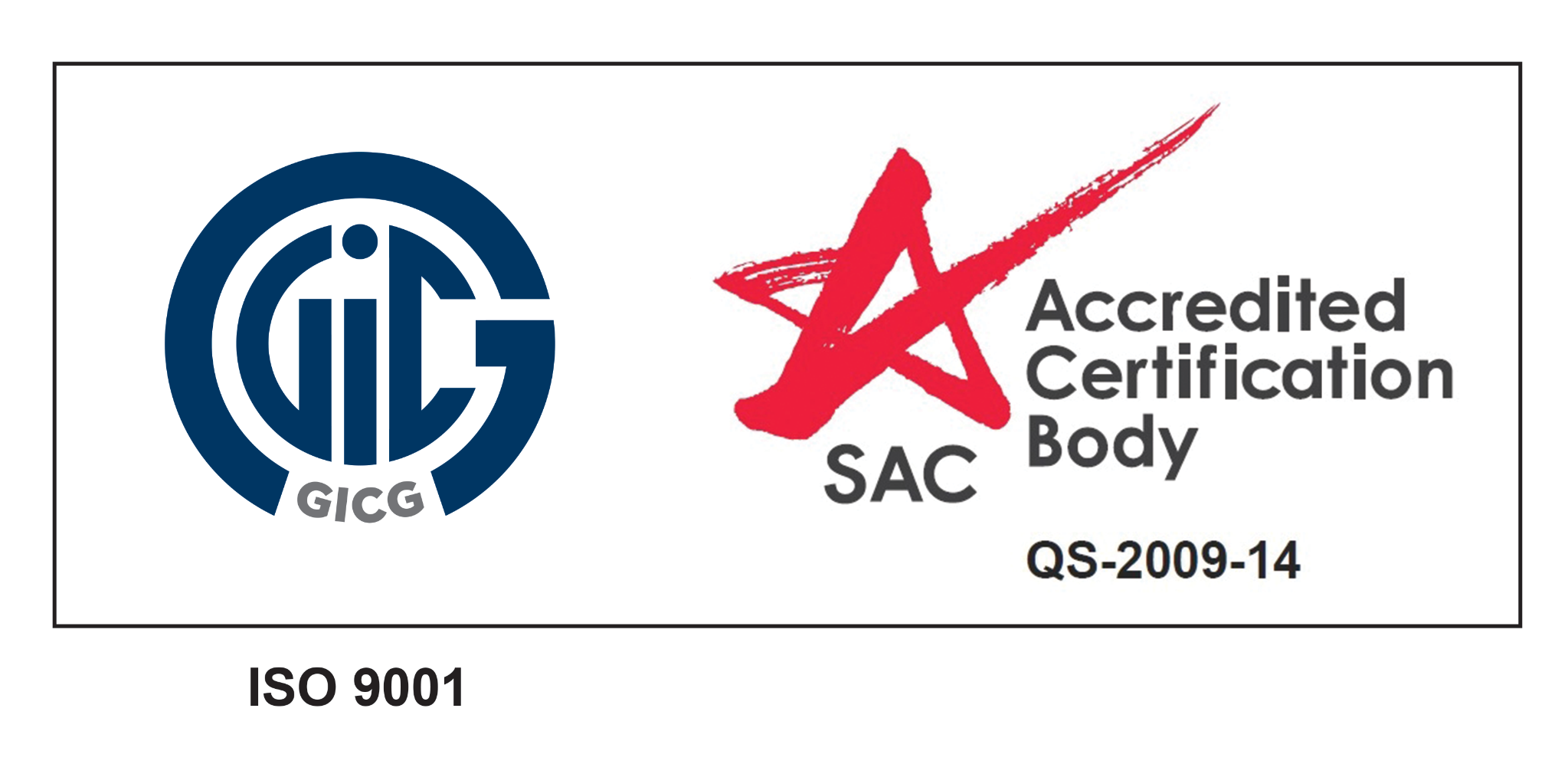 GICG and SAC combined mark for ISO 9001