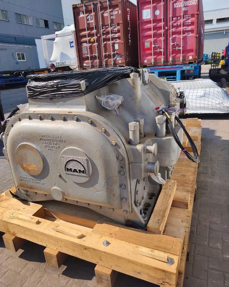 Industrial machinery secured on a custom timber skid
